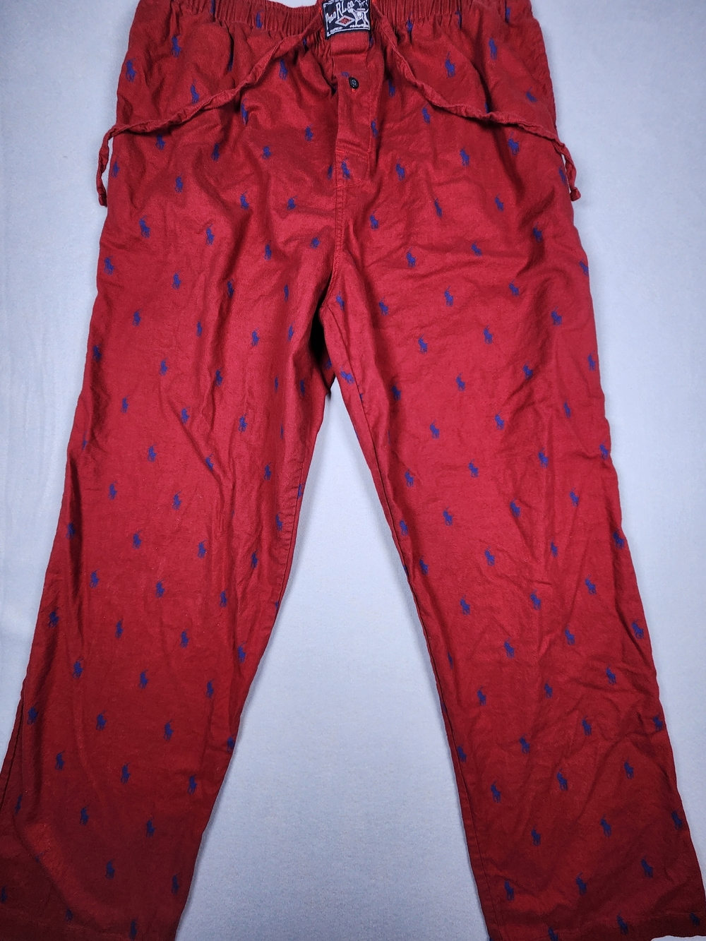 Polo by Ralph Lauren Red Sleep/Lounge Pants with Blue Polo Motifs